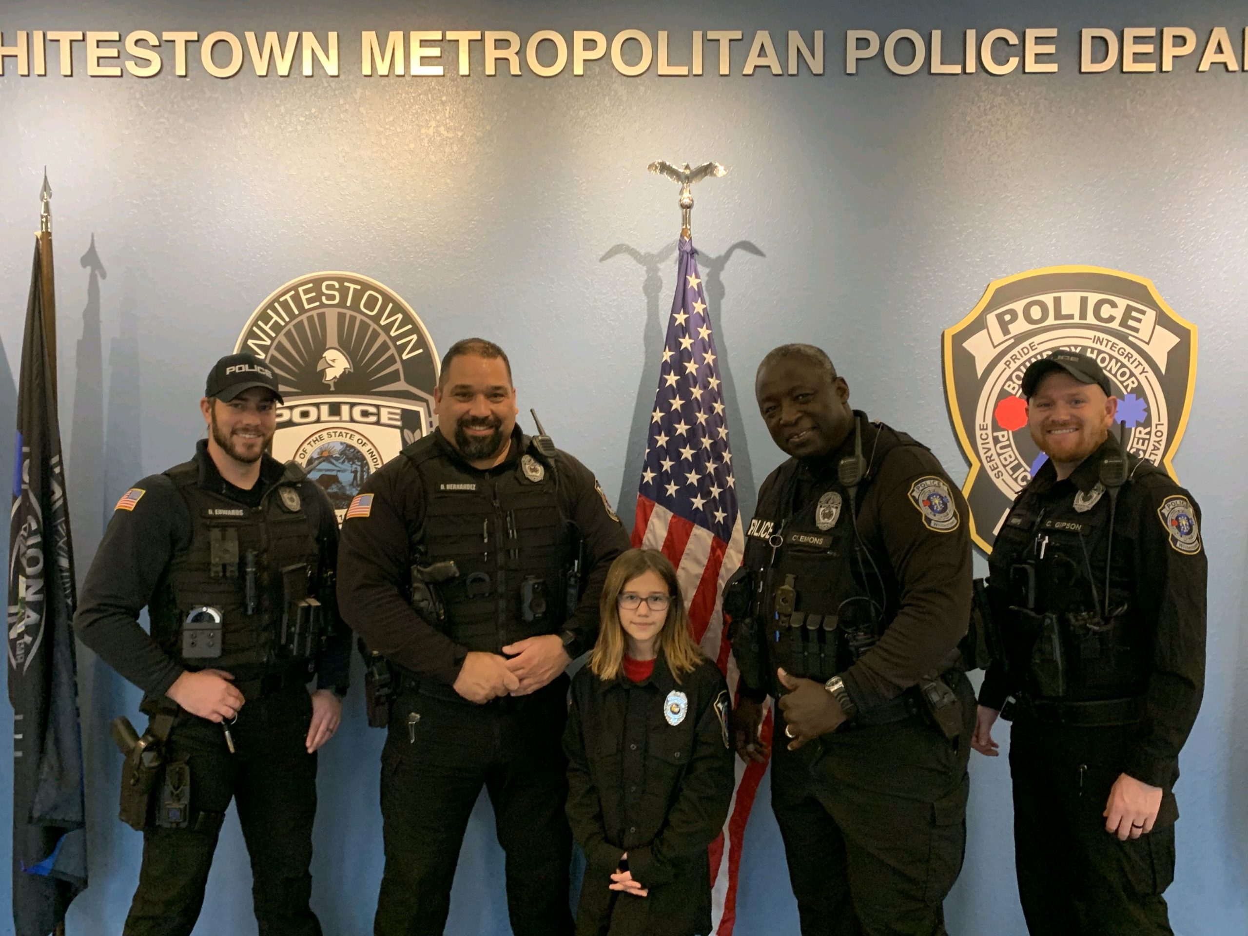 Local 10yearold officer for a day Town of Whitestown