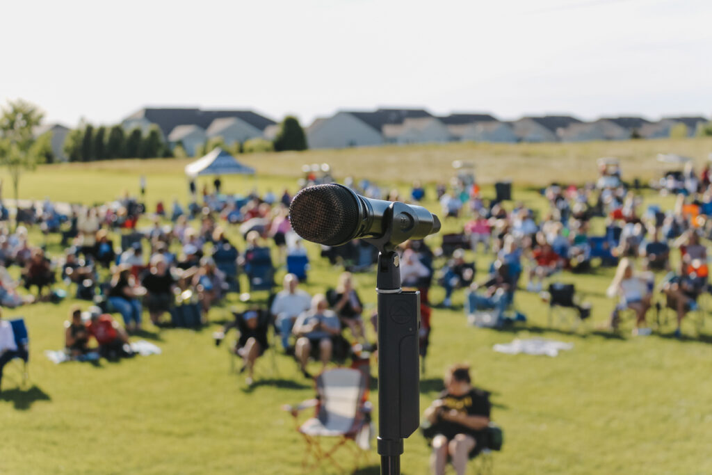 Microphone on stage