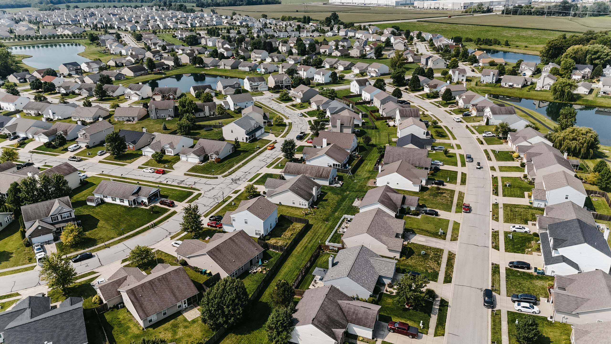 Drone picture of a Whitestown neighborhood