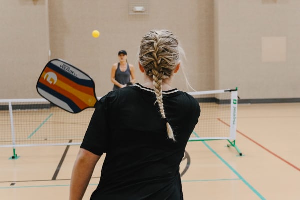 Women playing Pickleball